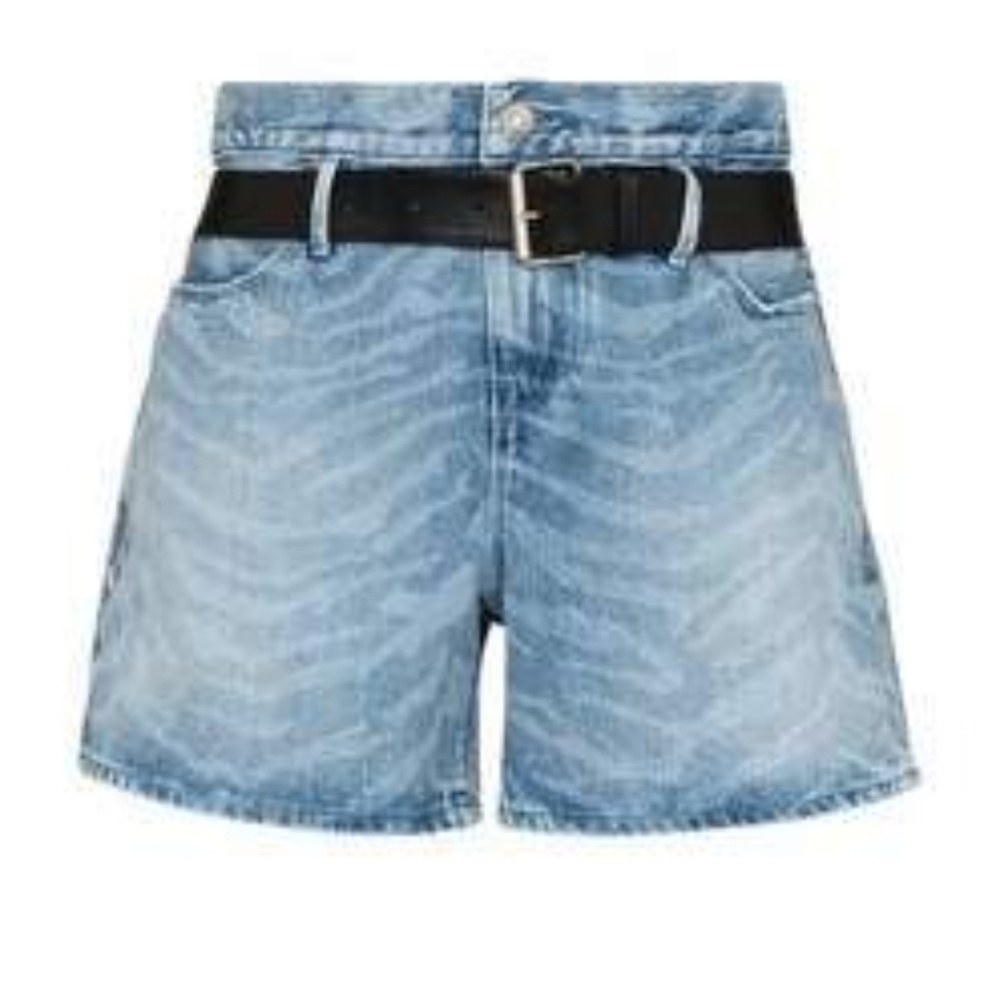 Rta Pierce Belted Zebra Print Short, Size M